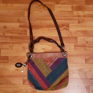 Fossil Multicolor Patchwork Crossbody Bag